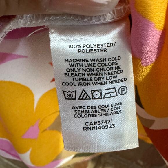 Loft Tropical Bright colorful Pink Yellow Floral Print Halter Blouse Size Small - Picture 9 of 10